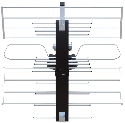 STRONG - Antenne TV trinappe extérieure amplifiée 20dB - Réception chaînes TNT HD/UHD - Filtre 4G/5G - Montage Rapide - Câble 20m et fiches F fournis