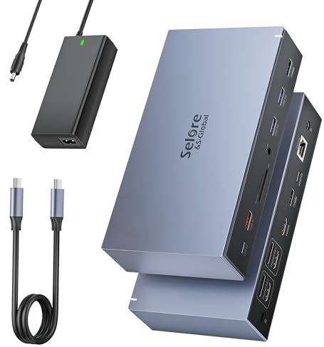 Displaylink Dock USB C Docking Station 3 HDMI 2 DP Universal Dockingstation 120W Netzteil kompatibel mit MacBook M1/M2,USB3.1 10G Adapter Triple Monitor Dual DisplayPort RJ45 für HP Dell, usw