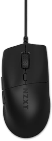 NZXT Lift 2 Ergo | Mouse gaming con cavo leggero ed ergonomico | Design leggero 61 g | Polling rate 8K | Switch ottici | Sensore ottico 26K DPI | Piedini 100% PTFE | Nero