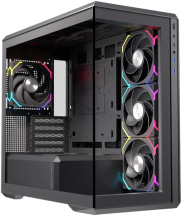 Einarex Zenith ZM800 RGB Caja de PC para Gaming, Soporte para 10 Ventiladores de 120mm, Refrigeración Líquida de 360mm (RGB Negro)