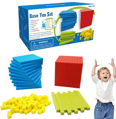 Mathematical Binding Blocks Number Learning Tool | Sound Skills | Count Blocks Set with Dice, Cards and Pen | Table des Toys Toys Toys