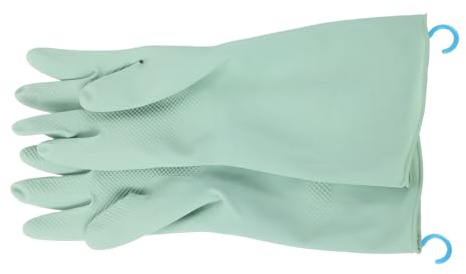 Uonlytech Waterproof Dishwashing Gloves for Women, Reusable Multipurpose Kitchen Cleaning Gloves, Small Size Mint Green Latex Household Washing up Mitts with Hook