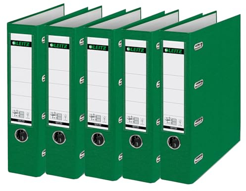 Leitz 10120055 ring binder - ring binders (Green, 2 x A5, 75 x 285 x 318 mm)