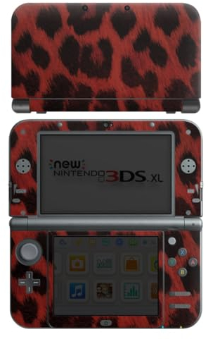 DeinDesign Skin kompatibel mit Nintendo New 3DS XL Folie Sticker Leomuster Leopard Rot