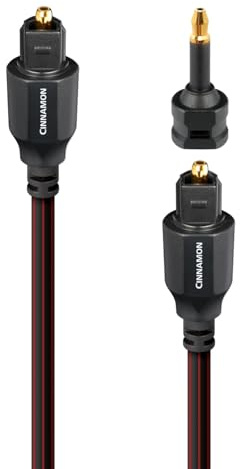 AudioQuest 5m Cinnamon Optical Toslink Fiber-Optic Cable + Mini-Adaptor