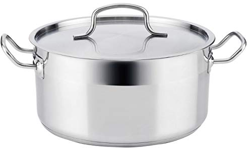 Quid Azzero - Cacerola de acero inox, 32X15,5cm, para todos los fuegos, Inducción