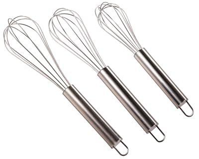 MSV 110329 Set di 3 fruste in Acciaio Inox 20 x 0,1 x 0,1 cm