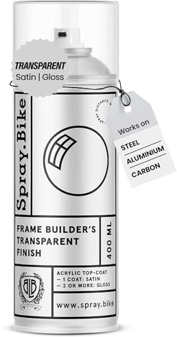 Spray.Bike Frame Builder's Transparent Finish | Protective Satin/Gloss Finish Spray for Steel, Aluminum, Carbon | Weatherproof Finishing Coat, 400ml