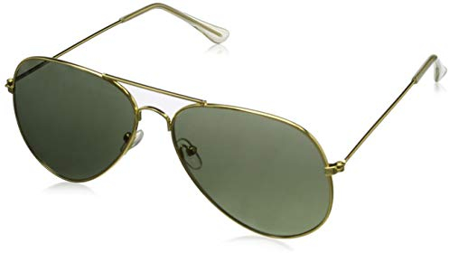 4sold Vintage Retro Original Mirror lens Polarized Sunglasses Glasses Air Force Unisex UV 400 Protection (Black-Gold)