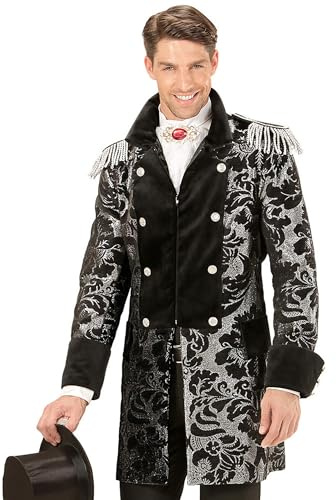 Widmann 59282 – Kostym silver rock Jacquard parad, för män, frack, temafest, karneval
