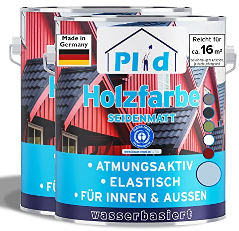 Plid® Vernice per legno, colore blu tortora, per interni ed esterni, protezione dalle intemperie, colore per legno, colore per legno, resistente alle intemperie, prodotto in Germania, 1,5 l