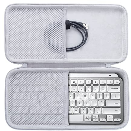 Aenllosi Hårt bärväska för Logitech MX-tangenter mini minimalistiskt trådlöst upplyst tangentbord, endast fodral (vit)