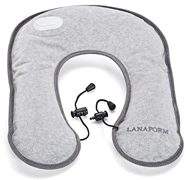 LANAFORM - Neck Warmer - Bouillotte Électrique Nuque Épaules - Chauffe Cervicales Sans Fil - Thermothérapie Douleurs Musculaires - Chaleur Autonomie 3h - Coussin Chauffant Ergonomique
