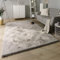 Paco Home Hochflor Teppich Wohnzimmer Schlafzimmer Modern Flauschiger Fellteppich Fell Imitat Kunstfell Langflor, Grösse:120x160 cm, Farbe:Grau