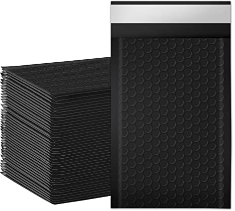packbabol Bubble Mailers, 4x7 Inch Poly Padded Bubble Mailers Pack of 50 Bubble Envelopes Opaque Self Seal Adhesive Waterproof Bags for Shipping and Packaging(Black,4x7-50Pc)