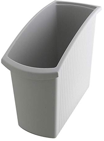 PROREGAL Rechteckiger Kunstoff Papierkorb | 18 Liter, HxBxT 34,5x19,4x45cm | Grau