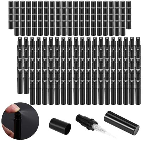 Happysnow 100 /parti 2 ml svart plast parfym sprayflaska prov spruta förångande parfym flaska