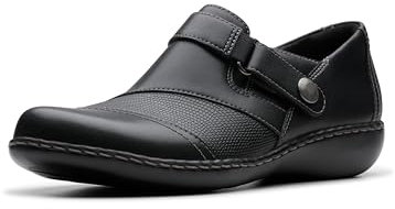 Clarks Damen Ashland Gem Slipper, Schwarz Leder, 41 EU X-Weit