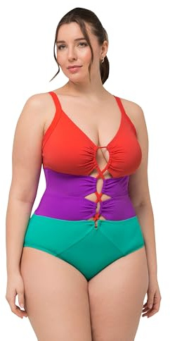 Ulla Popken dam Baddräkt Lisa, Colourblock 826476 One-piece-baddräkt