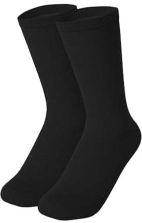 rockible Calcetines de Patinaje sobre Hielo Calcetines de Patinaje artístico de Color sólido Medias hasta la para Trabajadores y Estudiantes, Negro