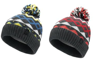 A2Z 4 Kids Boys Hat Pack of 2 Nordic Bobble Knitted Pom Pom - Hat KH3040 2 Pack One Size