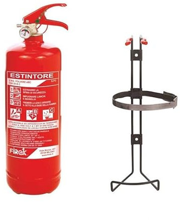 Pulver-Feuerlöscher, 2 kg, für Auto, Boot, Haus, inklusive Halterung