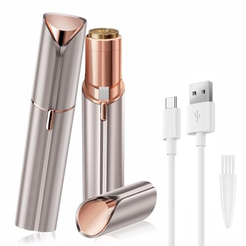 UrbanLuxe Epilatore Viso Donna, Rasoio Ricaricabile da Donna, Rifinitore Indolore per Peli del Viso, Labbra, Lanugine e Zona Bikini - Oro Champagne