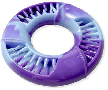 ETIALURE Jouets à Mâcher Violets pour Chiots, Jouets Interactifs en Caoutchouc pour Nettoyer Les Dents des Chiens, Distributeur Lent pour Animaux de Compagnie pour Réduire L'ennui (Circulaire)