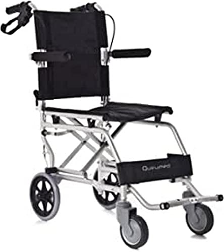 QUIRUMED Fauteuil roulant de voyage en aluminium, Fauteuil roulant de transit, Fauteuil roulant de transfert, Siège 36 cm, Léger, Pliable, Accoudoirs et repose-pieds inclinables, notre fauteuil.