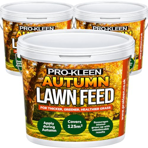 Pro-Kleen Autumn Lawn Feed Fertiliser 7.5kg NPK 10-5-10 + 2MgO Covers up to 375m2- Encourages Grass Green Up & Prevents Lawn Disease - Lasts up to 6 Weeks