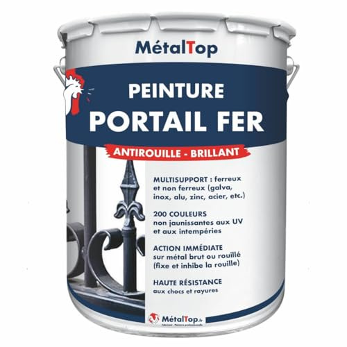 Metaltop - Peinture Portail Fer - Beige - RAL 1001-1 L - Protection antirouille et finition durable pour métal extérieur