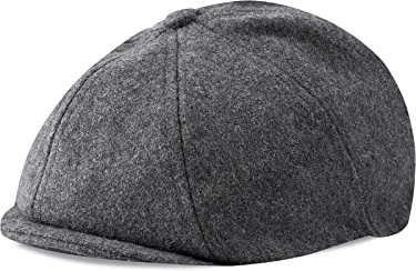 mintgreen Sombreros Gorras Bebés Niño, Recién Lana Nacido Vendedor de Periódicos Gorra Vintage Tweed Plano Sombrero de Panadero, Lana Gris Oscuro, 4-5 Años