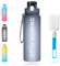 Otto Koning Borraccia 1 Litro Palestra Borracce Fitness Antigoccia, Bottiglia Acqua BPA Free con Apertura Un Pulsante, Spazzola Pulizia Inclusa - Per Scuola, Ufficio, Sport