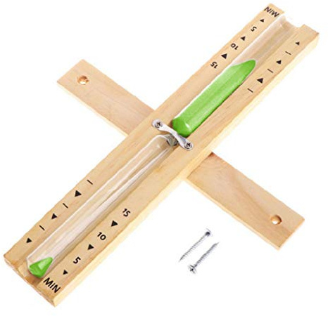 TERNCOEW 15mins Clock White Sand Timer Rotation Sauna Timer Wooden White Sand Hourglass for Sauna RoomDurable Minute Sand Timer