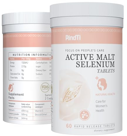 Selenium,400 mg,Support for Immune System, Antioxidant & Heart Health, High Absorption,60 Capsules