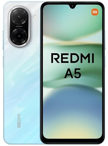 Xiaomi Redmi A5 - Smartphone de 3+64GB, Pantalla inmersiva de 6,88 120 Hz, Potente procesador Octa Core, Cámara Dual AI de 32 MP, 5100 mAh, Cargador no Incluido, Azul (Versión ES)