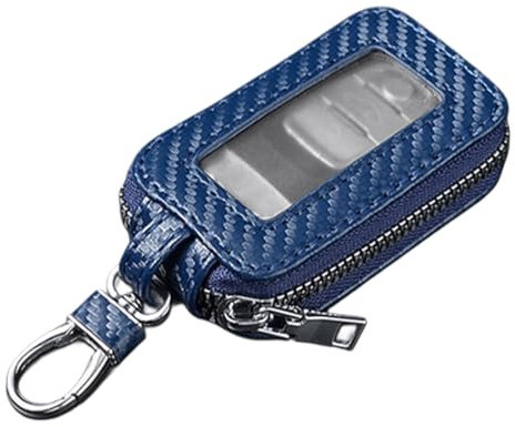 Portachiavi per Auto, Portafoglio Chiavi PU Pelle Universale Portachiavi Auto Borsa, Custodia in Pelle per Chiave Dell'auto, con Gancio in Metallo e Cerniera, con Finestra Trasparente