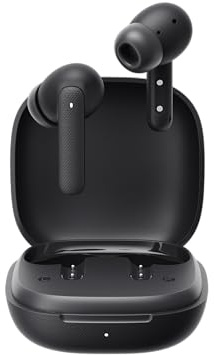 QCY Buds Bluetooth-headset – snygg design – iPX4-35 timmar ultralång batteritid – låg fördröjning 0,06s – AI svart