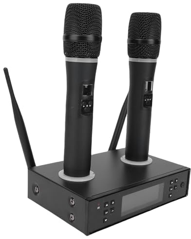 Microfonico Wireless Doppio Microfono Plug and Play per Conferenze Microfono da Canto per Matrimoni