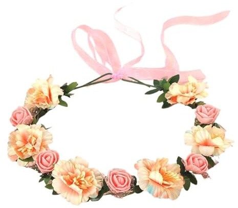Hårband med konstgjord blomsterkrans Artificiell blommig krona Flerfärgat hårtillbehör(Color6)