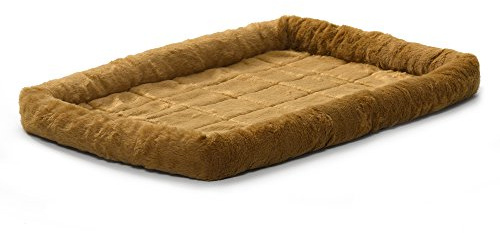 MidWest Homes for Pets QuietTime Dog Bed – Cinnamon Faux Fur Bolster, Ultra-Soft and Machine Washable, Fits 122 cm Crates and Carriers, for Extra-Large Breed Dogs