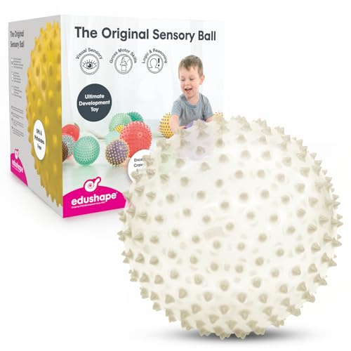 Edushape The Original Sensory Ball for Baby - 7 Glow-in-The-Dark Color Baby Ball That Helps Enhance Gross Motor Skills for Kids Aged 6 Months & Up - Vibrant, Colorful & Unique Toddler Ball