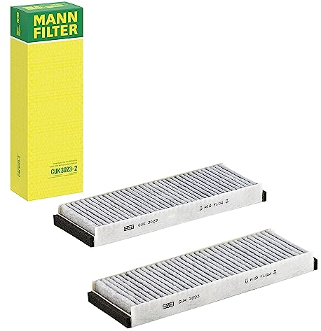 MANN-FILTER CUK 3023-2 Innenraumfilter/Kabinenluftfilter - Pollenfilter mit Aktivkohle - (2er Set) für Pkw + Transporter