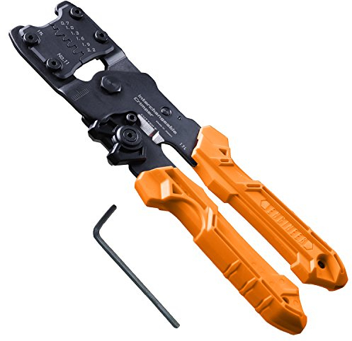 precision universal crimping tool with inter-changeable die plates (size 'S'). Handy crimp tool (Made in Japan). Engineer pad-11