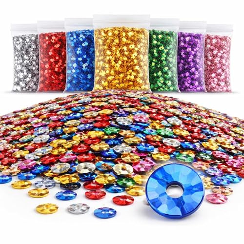 Perlin Paljetter 3 mm välvda 24 000 stycken 10 färger set fasetterad 3D-effekt paljetter pyssel sömnad broderi gör-det-själv kläder dekoration