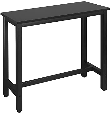 WOLTU 1x Bartisch Bistrotisch Stehtisch Esstisch, Metallgestell, Tischplatte aus MDF, Schwarz, 120x100x40cm(BxHxT)