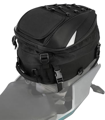 JFG RACING Motorcycle Tail Bag 22-38L Dual Use Seat Helmet Bag Backpack Universal for Motorcycle Motorbike Street Dirt Bike Accessories