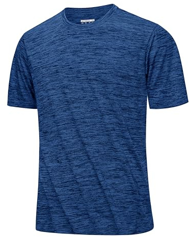 MAGCOMSEN Laufshirt Herren Kurzarm Sportshirts Atmungsaktiv Trainingsshirt Sportbekleidung Wandershirt Funktionsshirt zum Joggen, Laufen, Yoga Dunkelblau XL