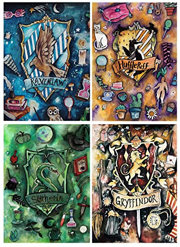 KEYRANKE 4 Stück Diamond Painting Harry Potter Set, Diamond Painting Bilder Kinder Mädchen Erwachsene Tiere diy 5d Diamant Malerei Painting Bilder für Weihnachts-geschenk