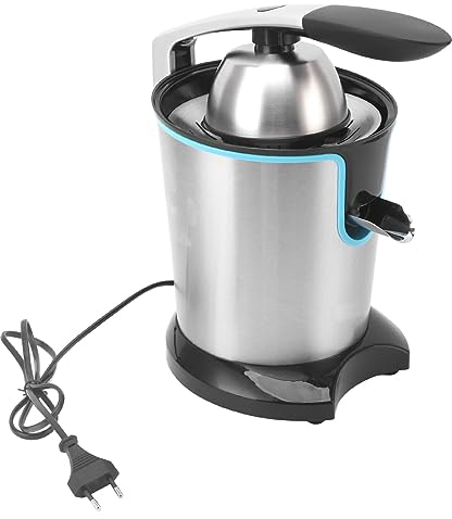 Exprimidor Eléctrico Silencioso, Exprimidor Automático De Cítricos De Acero Inoxidable De 400 W Con Tapa Cónica, Funcionamiento Con Un Botón Para Naranja, Limón, Pomelo, Enchufe Europeo De 220 V